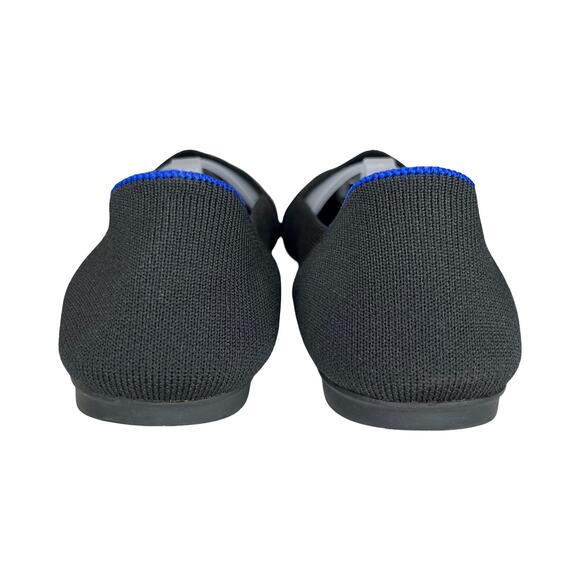Rothy’s The Loafer Women’s 9 Black Knit Flats Blue Trim Sustainable Shoes - Picture 8 of 9